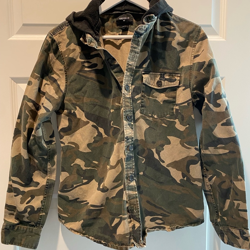 Forever 21 Camouflage Hooded Jacket